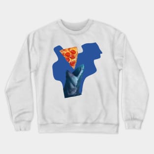 The shark eats the pizza Crewneck Sweatshirt